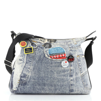 Christian Dior Miss Diorella Messenger Bag Printed Denim Medium