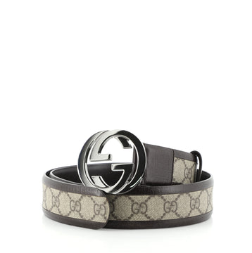 Gucci Interlocking G Belt GG Coated Canvas Wide