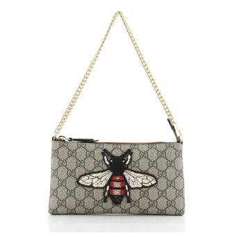 Gucci Bee Wrist Wallet GG Coated Canvas
