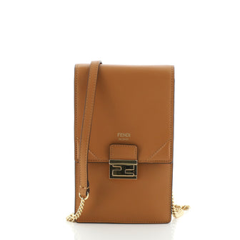 Fendi Kan U Vertical Wallet on Chain Leather Mini