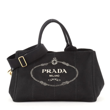 Prada Canapa Convertible Tote Canvas Medium