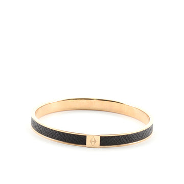 Hermes Kawaii Bangle Bracelet Metal and Leather Narrow