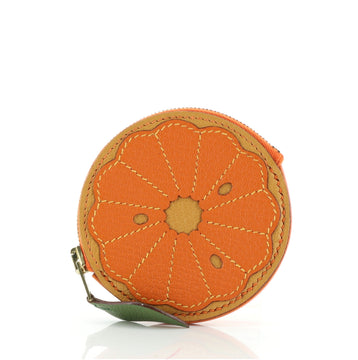 Hermes Orange Slice Coin Pouch Leather