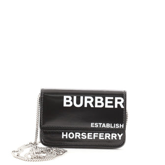 Burberry Jody Chain Card Case Printed Leather