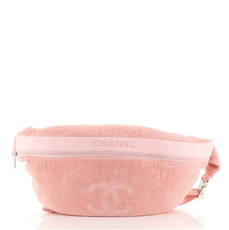 Chanel CC Beach Half-Moon Crossbody Bag Terry Cloth Large