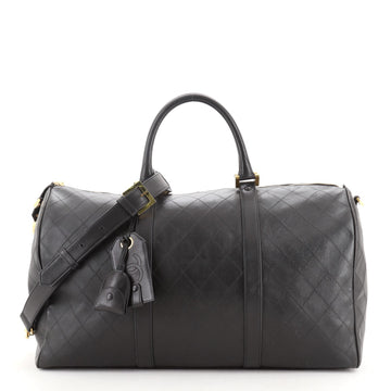 Chanel Vintage Diamond Stitch Boston Bag Quilted Lambskin Large