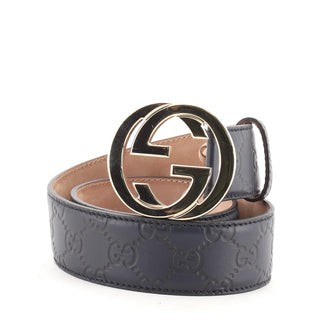 Gucci Interlocking G Belt Guccissima Leather Wide