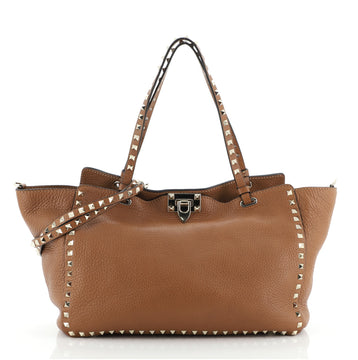 Valentino Rockstud Tote Pebbled Leather Medium
