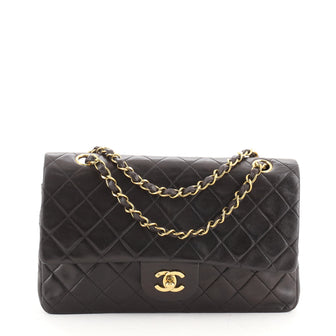 Chanel Vintage Classic Double Flap Bag Quilted Lambskin Medium
