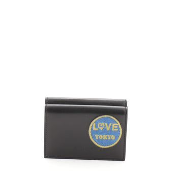 Saint Laurent Trifold Wallet Patch Embellished Leather