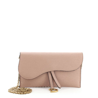Christian Dior Saddle Chain Wallet Leather