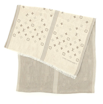 Louis Vuitton Striped Scarf Monogram Silk