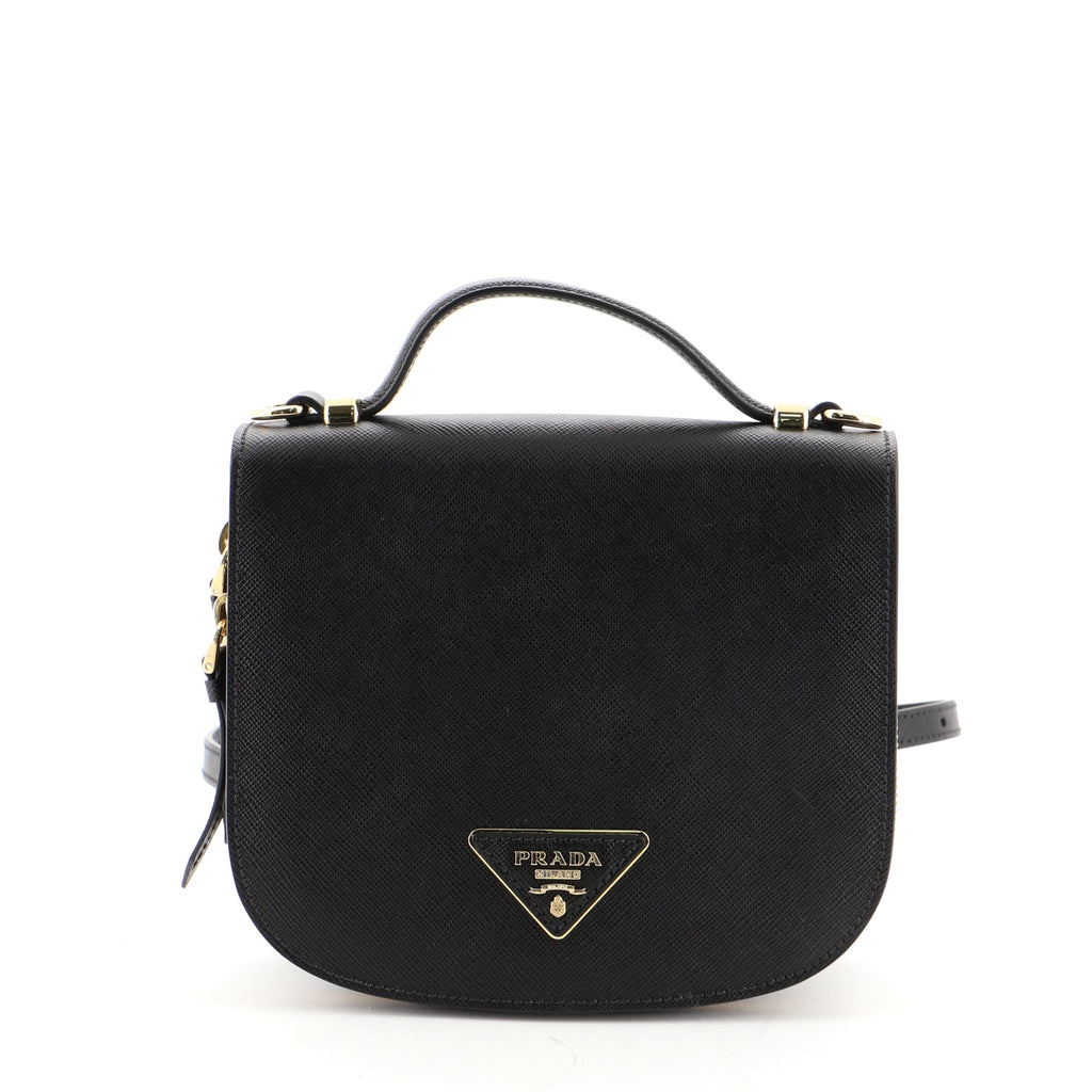 Prada Odette Flap Backpack Saffiano Leather Mini Black 62141221