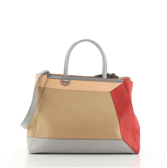 Fendi Color Block 2Jours Bag Leather Medium