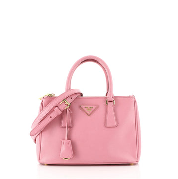 Prada Double Zip Lux Tote Saffiano Leather Mini