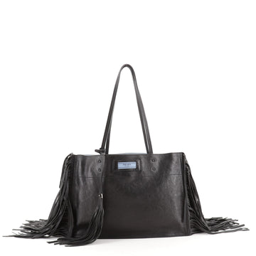 Prada Etiquette Fringe Tote Glace Calf Medium