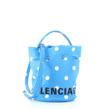 Balenciaga Wheel Drawstring Bucket Bag Nylon XS