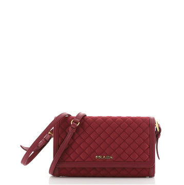 Prada Chain Wallet Crossbody Quilted Tessuto