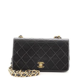 Chanel Vintage Full Flap Bag Quilted Lambskin Mini