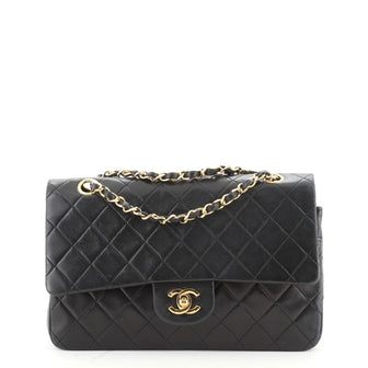 Chanel Vintage Classic Double Flap Bag Quilted Lambskin Medium