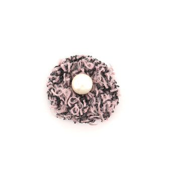 Chanel Camellia Brooch Tweed with Faux Pearl Small