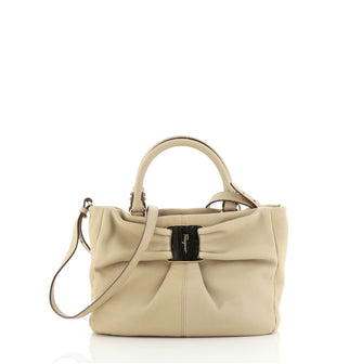 Salvatore Ferragamo Vara Bow Soft Tote Leather Small