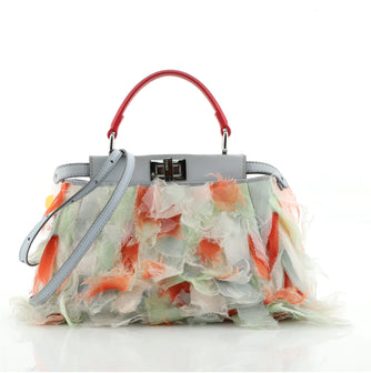 Fendi Peekaboo Bag Organza Feather Mini