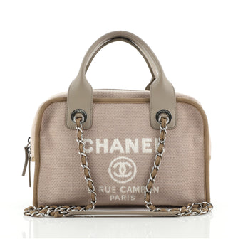 Chanel Deauville Bowling Bag Canvas Small