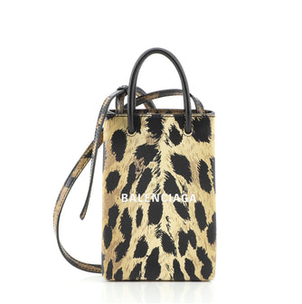 Balenciaga Shopping Phone Holder Printed Leather