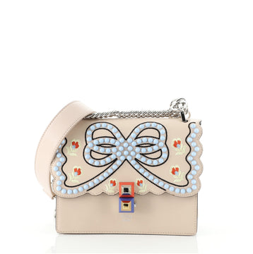 Fendi Kan I Bag Embroidered Studded Leather Small
