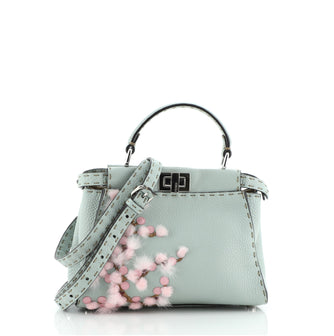 Fendi Sakura Selleria Peekaboo Leather with Fur Mini