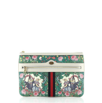 Gucci Ophidia Zip Pouch Limited Edition Printed Coated Canvas Large