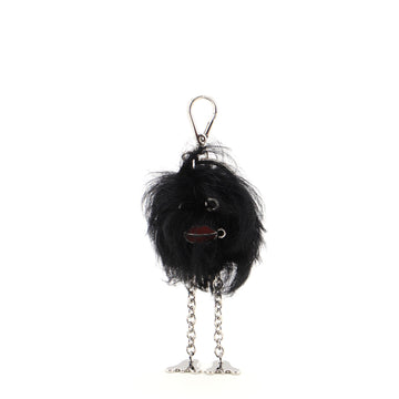 Prada Fur Face Bag Charm Fur