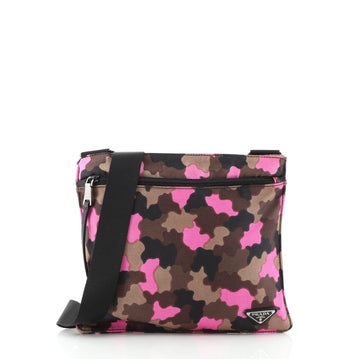 Prada Zip Crossbody Bag Camouflage Canvas Medium