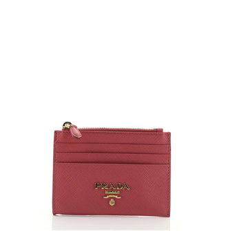 Prada Zip Card Holder Saffiano Leather