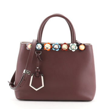 Fendi Flowerland 2Jours Bag Embellished Leather Petite
