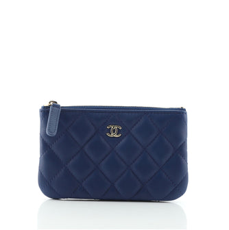 Chanel CC Zipped Pouch Quilted Lambskin Small