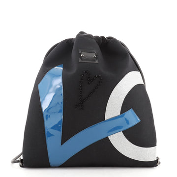 Christian Louboutin Kaloubi Love Backpack Canvas with Applique