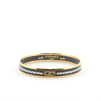 Hermes Bangle Bracelet Printed Enamel Narrow