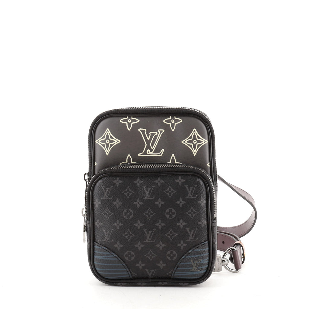 Louis Vuitton e Sling Bag Patchwork Monogram Eclipse and Leather  Black 62141544