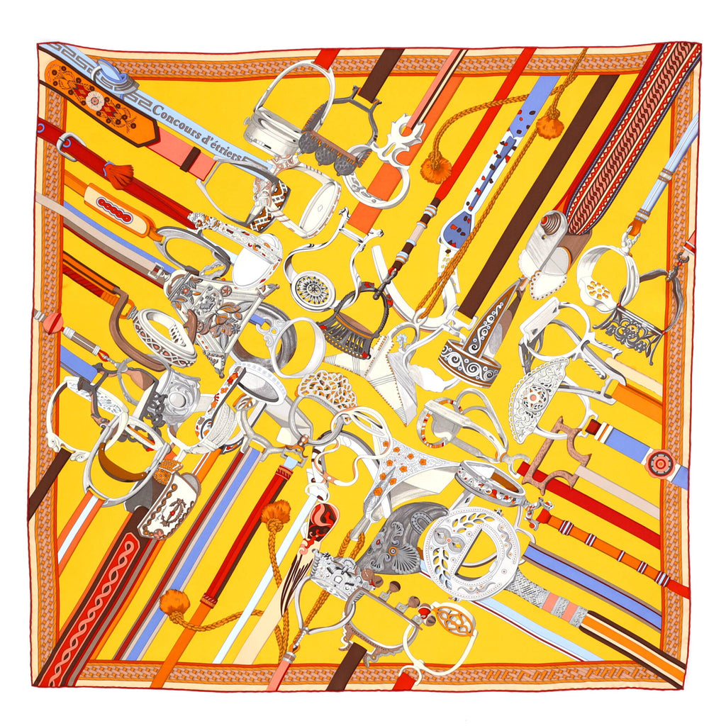 Hermes Concours D'Etriers Scarf Printed Silk 90 62141