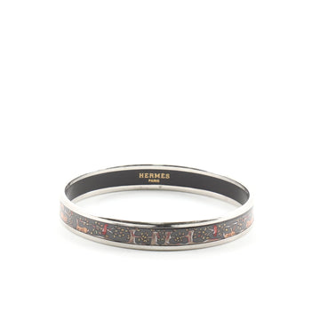 Hermes Bangle Bracelet Printed Enamel Narrow