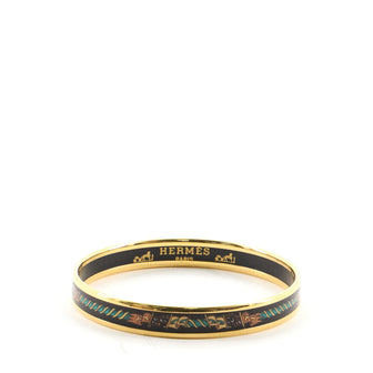 Hermes Bangle Bracelet Printed Enamel Narrow
