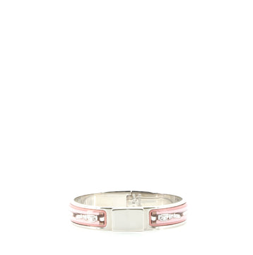 Hermes Loquet Bangle Bracelet Printed Enamel and Metal Narrow