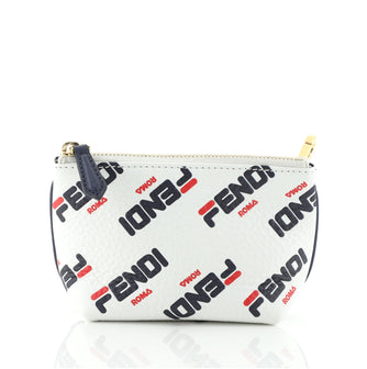Fendi Logo Mania Pouch Bag Charm Printed Leather