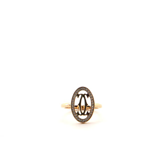 Cartier Logo Double C Ring 18K Rose Gold with Diamonds