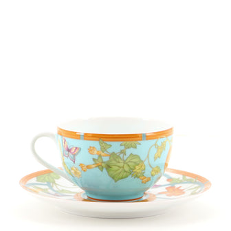 Hermes Siesta Island 2-Piece Teacup and Saucer Set Printed Porcelain