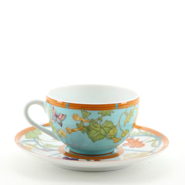 Hermes Siesta Island 2-Piece Teacup and Saucer Set Printed Porcelain