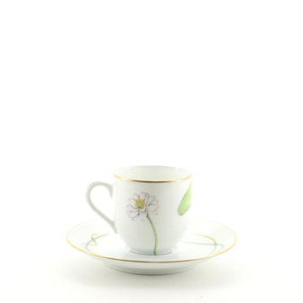 Hermes Nil 2-Piece Teacup & Saucer Set Printed Porcelain