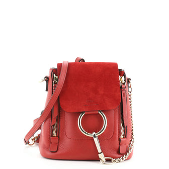 Chloe Faye Backpack Leather and Suede Mini